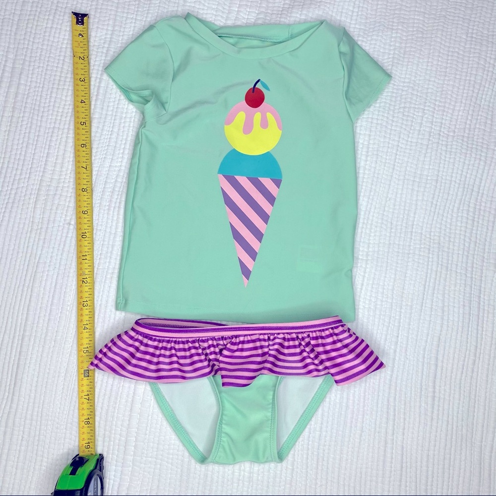 Cat & Jack XS 4/5 Swim Suit Two Piece Rash Guard